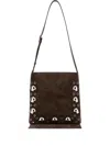 Valentino Fringed Suede Shoulder Bag With Adjustable Strap In Brown