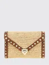 Valentino Garavani Mini Rockstud Raffia Crochet Shoulder Bag In Brown