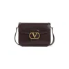 Valentino 9 To 5 Flap Leather Saddle Shoulder Bag In Burgundy