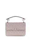 Valentino Medium Shoulder Bag Spike Rockstud In Neutral