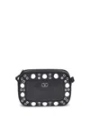 Valentino Nellcote Studded Leather Camera Crossbody Bag In Black