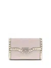 Valentino Small Canvas Rockstud Shoulder Bag In Pink