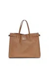 Valentino Borsa Shopping Antibes Media In Pelle Marrone Donna In Brown