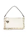 Valentino Garavani Rockstud Small Leather Shoulder Bag In Beige
