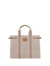 Valentino Antibes Striped Top Handles Tote Bag In Beige