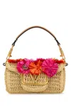 Valentino Raffia Vlogo Signature Handbag In Beige O Tan