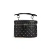 Valentino Garavani Black Quilted Leather Cylindrical Vanity Bag With Chain Women In Black