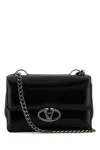 Valentino Black Leather Small Vlogo Shoulder Bag In Black