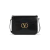 Valentino Structured Black Shoulder Bag With Flap Closure In Black