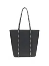 Valentino Rockstud Leather Tote Bag In Black