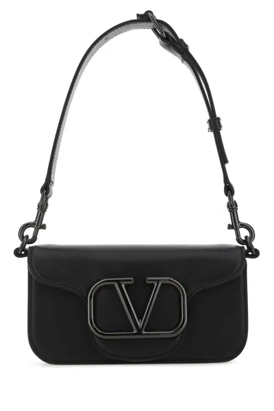 Valentino Garavani Rectangular Leather Shoulder Bag In Black