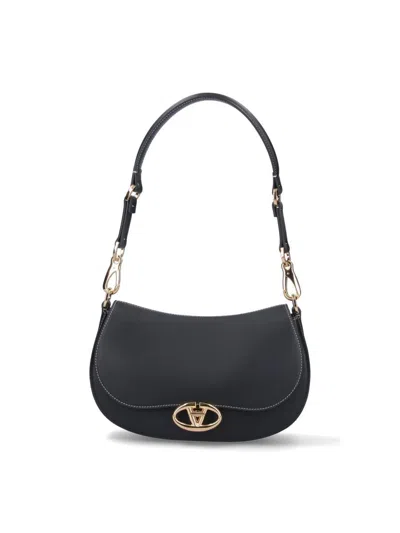 Valentino Garavani Garavani Ohval Small Shoulder Bag In Nappa Calfskin Woman Black Uni In Black
