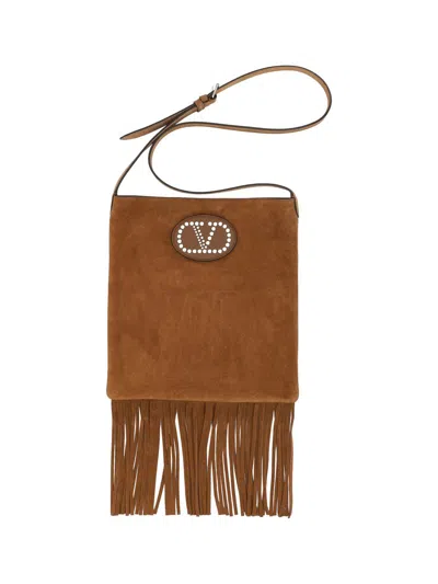 Valentino Garavani Brown Suede Leather Shoulder Bag main image 0
