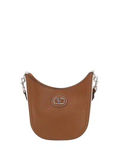Valentino Garavani Shoulder Bags In Dark Brown White