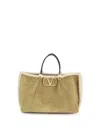 Valentino Garavani Suede And Sheepskin Medium Tote Bag In Brown