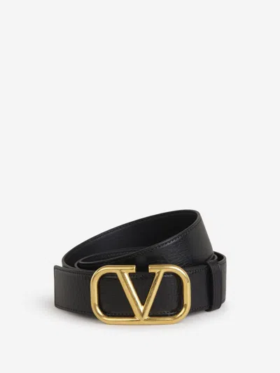 Valentino Garavani Signature Logo Belt In Black