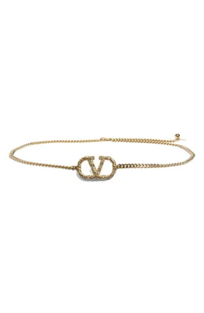 Valentino Garavani Signature Vlogo Chain Belt In Gold