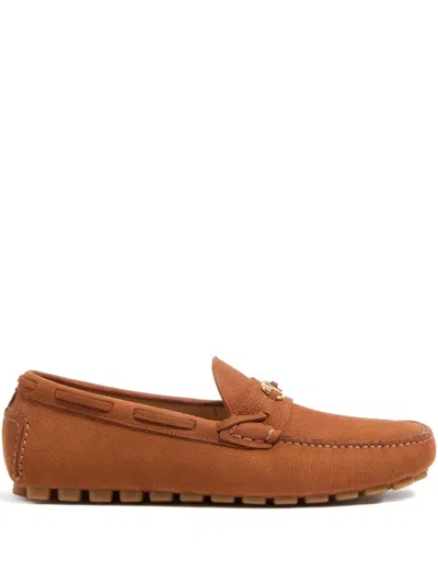 Valentino Garavani Signature Vlogo Detail Stylish Flat Shoes For Men In Brown