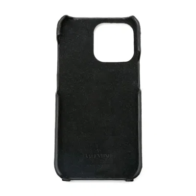 Valentino Garavani Signature V-plaque Iphone Case In Black