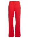 Valentino Garavani Silk Cady Trousers With Tailored Silhouette In Red