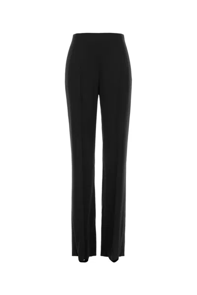 Valentino Garavani Silk Elastane Trousers In Black