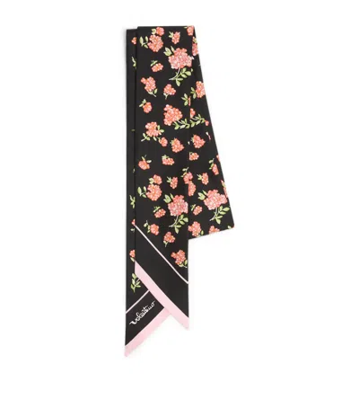 Valentino Garavani Silk Floral Skinny Scarf In Pattern