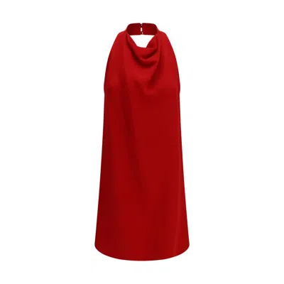 Valentino Garavani Silk Halter Dress In Red