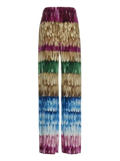 VALENTINO VALENTINO GARAVANI SILK PANTS WITH UNIQUE SCALE PRINT