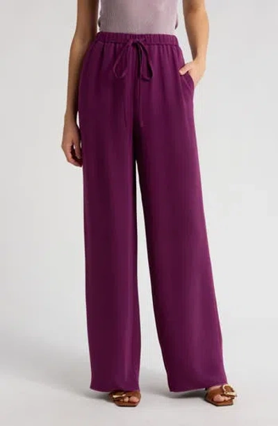 Valentino Garavani Silk Pull-on Pants In Purple