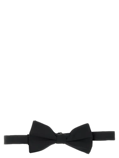 Valentino Garavani Silk Satin Bow Tie In Black