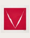Valentino Logo-print Silk Scarf In Red