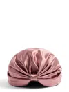 Valentino Wrap-around Silk Turban With Voluminous Effect In Beige And Gold