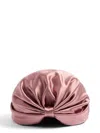 Valentino Wrap-around Silk Turban With Voluminous Effect In Beige And Gold