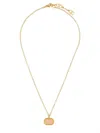 Valentino Brass And Enamel Ovalette Necklace In Gold