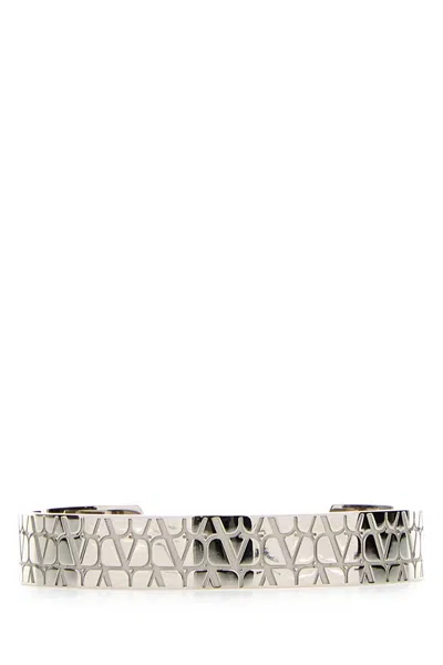 Valentino Garavani Silver Metal Vlogo Bracelet