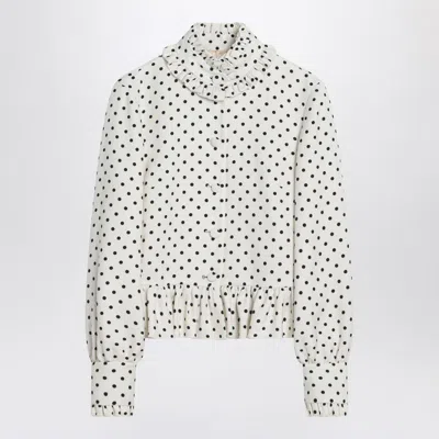 VALENTINO VALENTINO GARAVANI SINGLE-BREASTED JACKET WITH BLACK POLKA DOTS