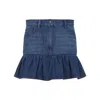 Valentino Ruffled Hem Skirt With Pockets And Belt Loops In Blue