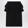 Valentino Black Skirt With Ruffles On The Sides In Black