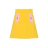 Valentino Contrast Seamed Short Wool Skirt In Yellow