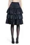 Valentino Ruffled Taffeta Skirt Woman Black 42 In Black