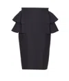 Valentino Couture Crepe High-waisted Skirt With Ruffle Detail