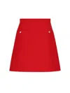 Valentino Heart Motif A-line Skirt With High Waist In Red