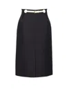 Valentino Garavani Women Skirt With Leather Details In Black