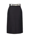 Valentino Garavani Women Skirt With Leather Details In Black