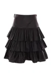 Valentino Ruffled Taffeta Skirt Woman Black 42