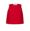 Valentino High Waist Skirt Heart-shaped Buttons In Red