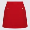 Valentino High Waist Skirt Heart-shaped Buttons In Red