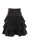 Valentino Ruffled Taffeta Skirt Woman Black 42 In Black