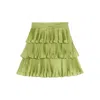 Valentino Green Taffet Skirt In Green