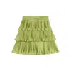 Valentino Green Taffet Skirt In Green